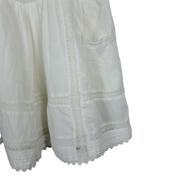 Maje Womens Romper EUR 38 Spaghetti Strap White Sleeveless Lace Trim One Piece - Picture 9 of 12